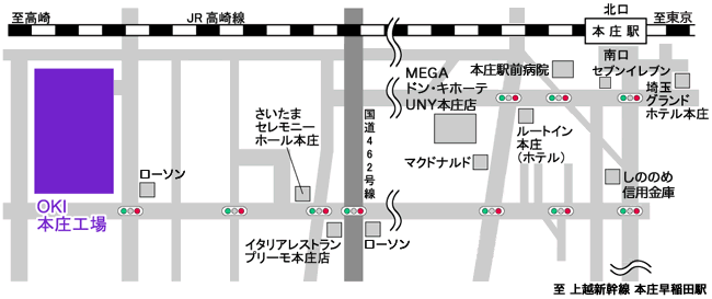 本庄地区の地図